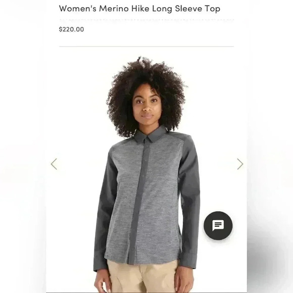 Icebreaker Merino Wool Grey Snap Closure Button Up Shirt - Picture 4 of 6